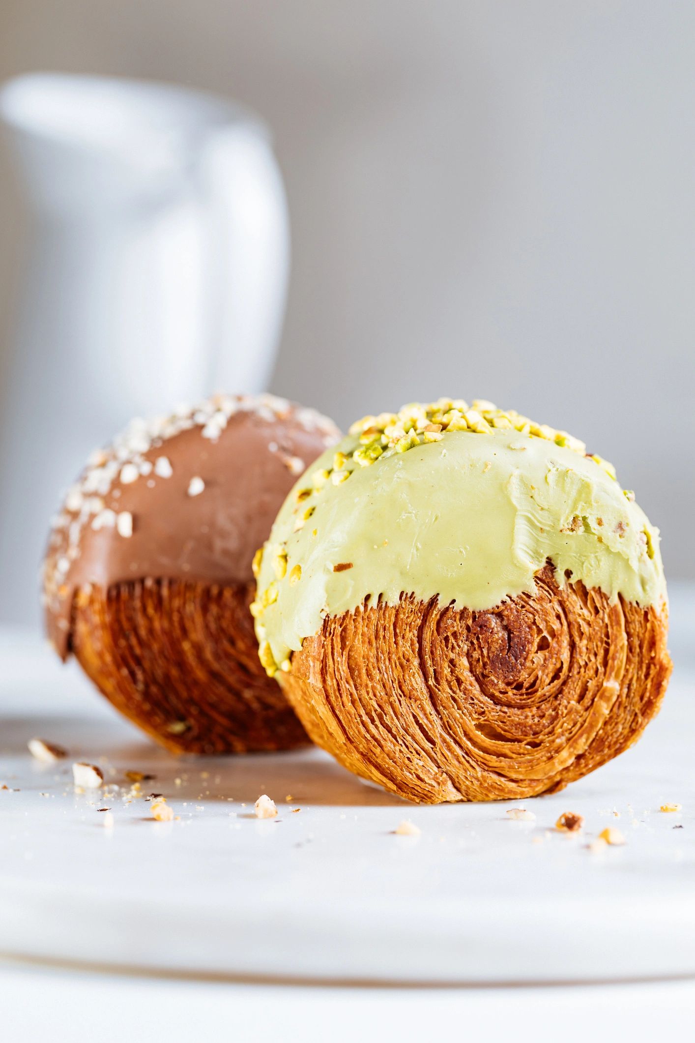 Chocolate truffles on display